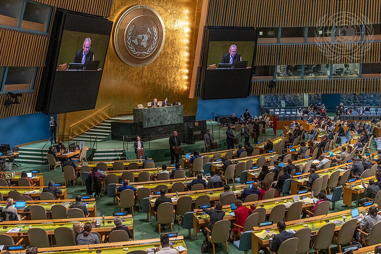 oàn cảnh phiên họp bầu ra 14 thành viên Hội đồng Nhân quyền Liên Hợp Quốc nhiệm kỳ 2023-2025 ngày 11.10 tại Trụ sở Liên Hợp Quốc ở New York, Mỹ. Ảnh: UN