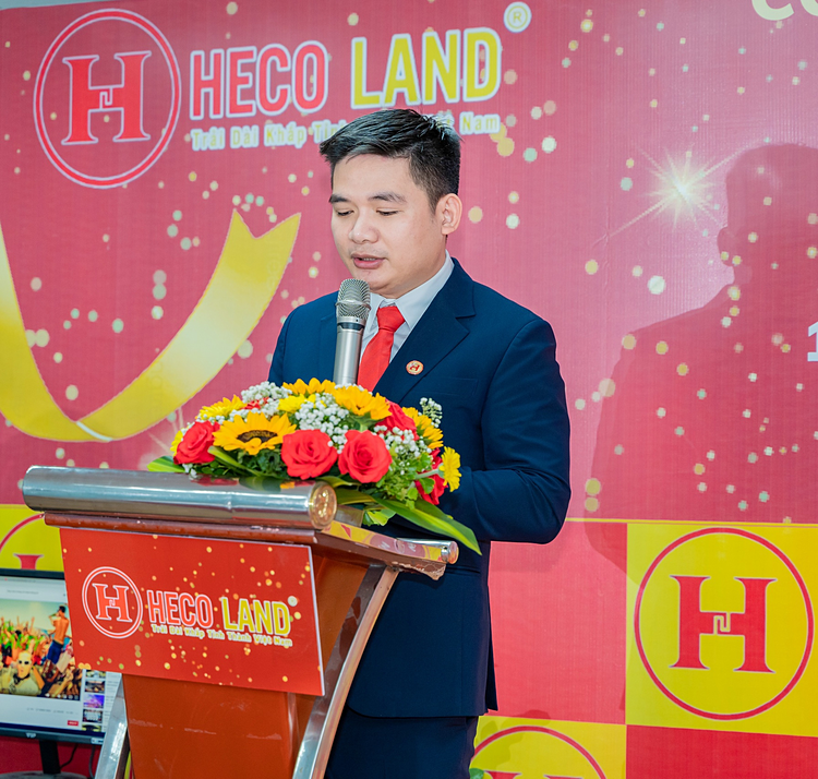 Ông Lý Văn Thái - Chủ tịch hội đồng quản trị Heco Land phát biểu khai mạc