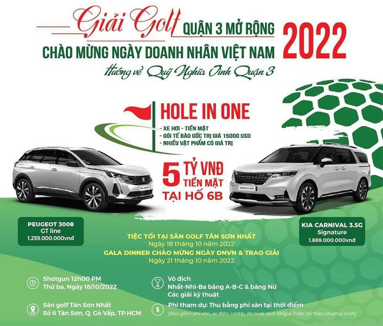 Giải Golf quận 3 Mở rộng 2022 chào mừng Ngày Doanh nhân Việt Nam