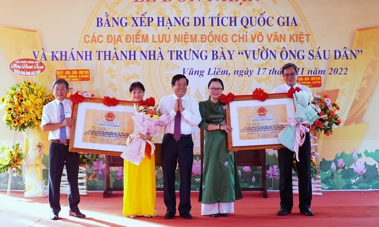 Khu lưu niệm Thủ tướng Võ Văn Kiệt nhận bằng di tích Quốc gia