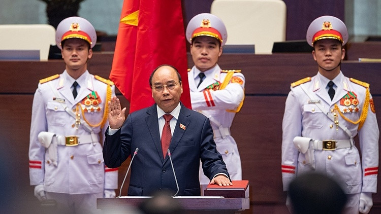 [Caption]Ông Nguyễn Xuân Phúc tuyên thệ nhậm chức Chủ tịch nước ngày 5.4.2021