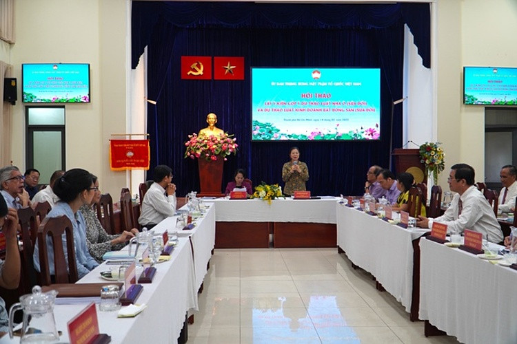Ủy ban MTTQ Việt Nam tổ chức hội thảo lấy ý kiến 2 dự thảo luật chiều 14/2 tại TP.HCM.