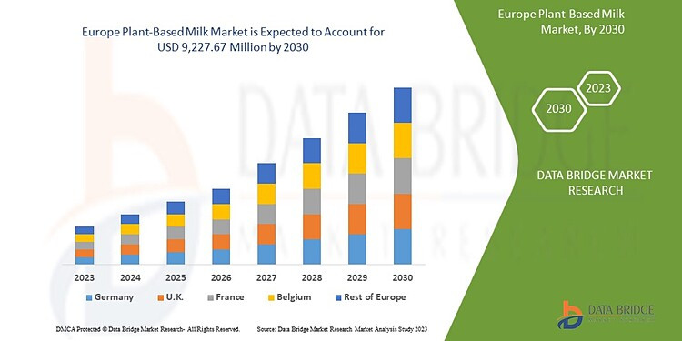 Biểu đồ dự đoán tăng trưởng ngành sữa hạt của Data Bridge Market Research