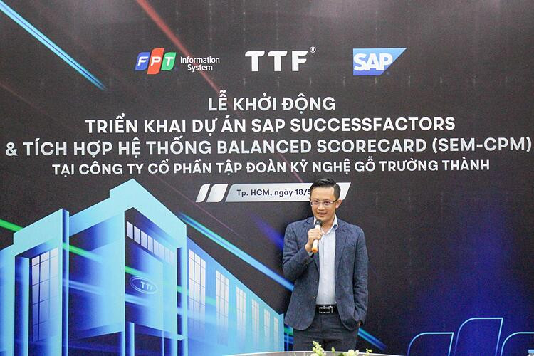 Ông Nguyễn Trọng Hiếu - Tổng giám đốc Gỗ Trường Thành chia sẻ về tầm quan trọng của dự án đối với doanh nghiệp