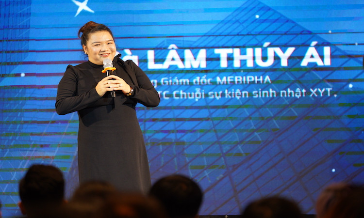 Bà Lâm Thuý Ái, Chủ tịch Ban Giám đốc Công ty TNHH SX - TM MEBIPHA, trưởng ban tổ chức.
