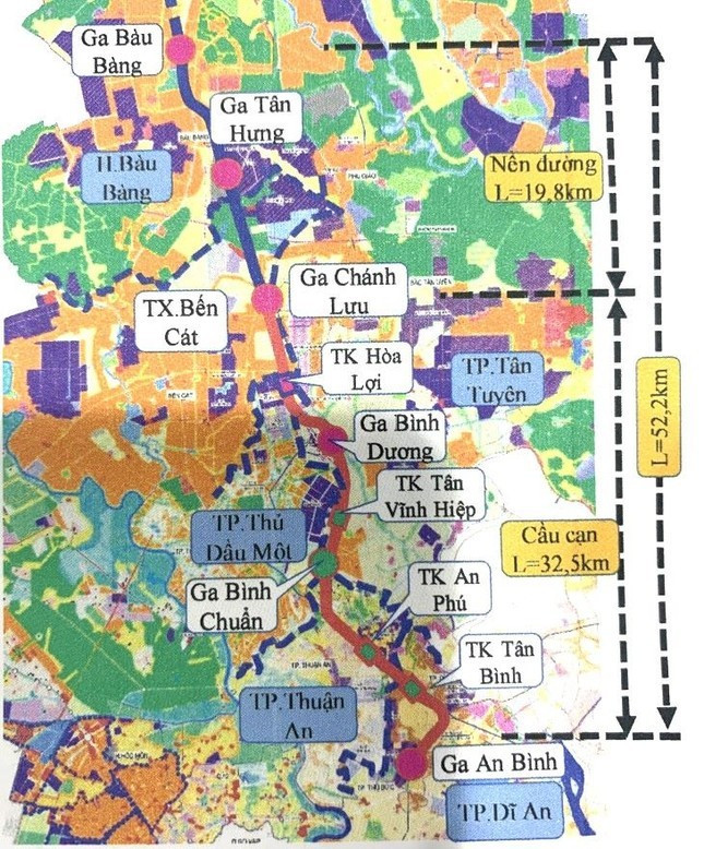 Bình Dương dự kiến chi gần 60.000 tỷ đồng làm đường sắt kết nối 6 đô thị ảnh 1