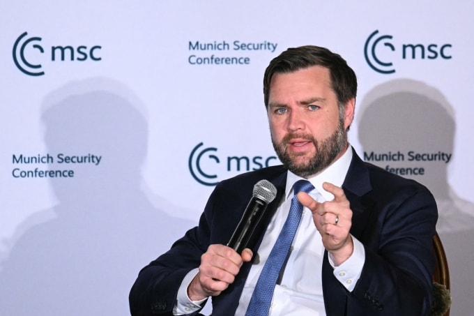 Phó tổng thống Mỹ JD Vance tại cuộc họp các lãnh đạo Munich ở Washington ngày 7/5. Ảnh: AFP