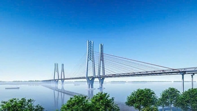 Phối cảnh cầu Cần Thơ 2. Đồ họa: Ban quản lý dự án Mỹ Thuận