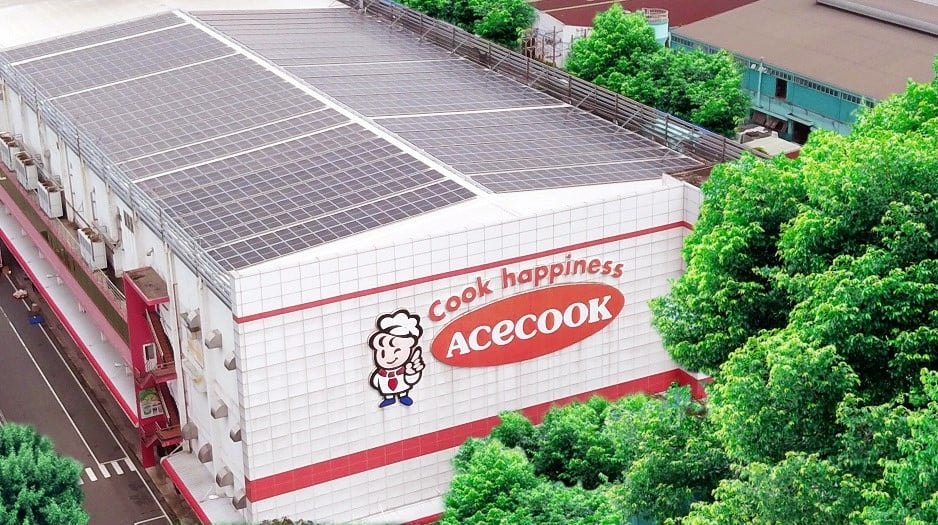 Hệ thống pin năng lượng lắp đặt tại nhà máy HCM của Acecook Việt Nam
