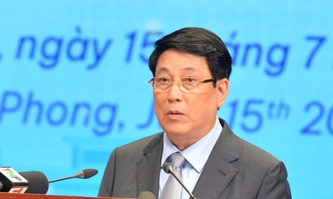 Chủ tịch nước Lương Cường phát biểu tại Hội nghị Xúc tiến Đầu tư Hải Phòng 2025. Ảnh: Lê Tân