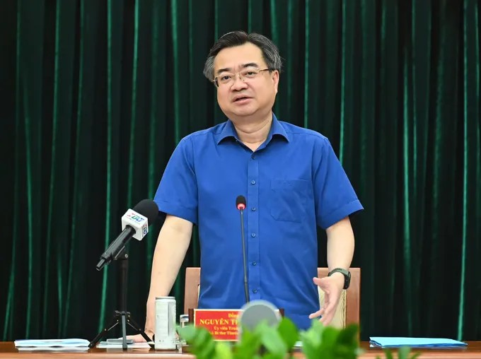 Phó Bí thư Thường trực Thành ủy TPHCM Nguyễn Thanh Nghị phát biểu kết luận. (Ảnh: SGGP)
