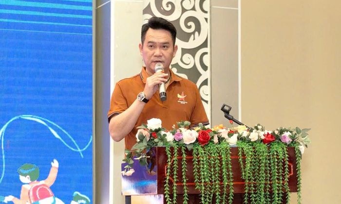  Anh Đặng Hồng Anh - Chủ tịch Hội Doanh nhân trẻ Việt Nam phát biểu tại chương trình. Ảnh: BTC 