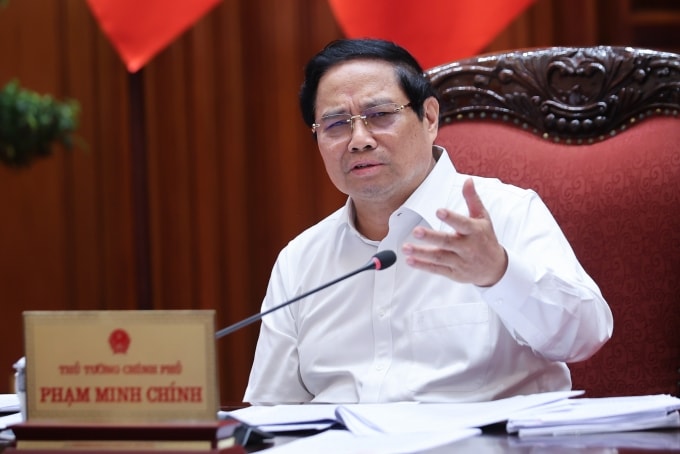 Thủ tướng Phạm Minh Chính phát biểu tại cuộc họp của Thường trực Chính phủ, ngày 3/9. Ảnh: VGP