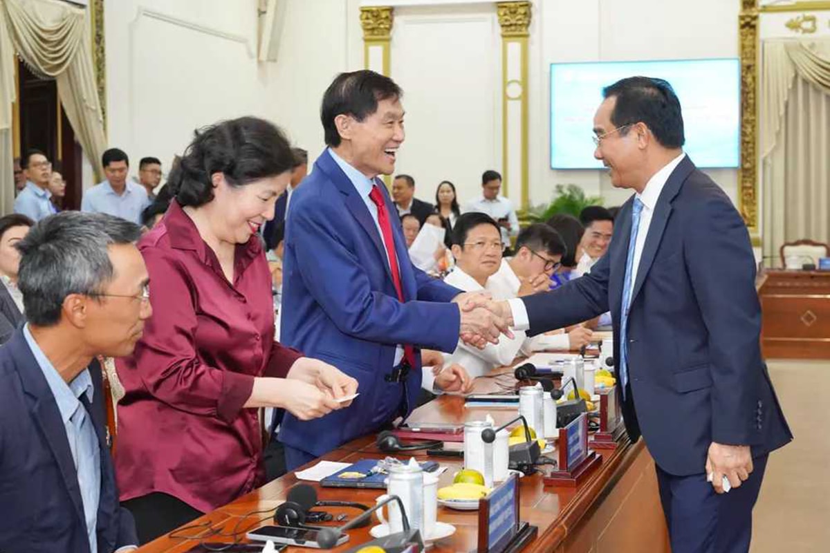 Chủ tịch UBND TP.HCM Nguyễn Văn Được trong một sự kiện gặp gỡ doanh nhân Thành phố