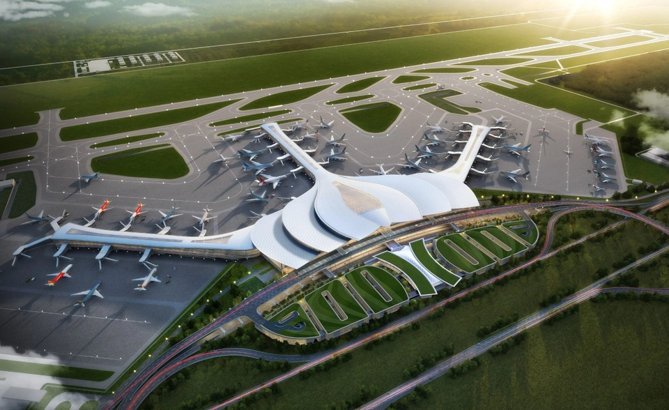 Sân bay Long Thành (Đồng Nai) đang được triển khai thi công đến những công đoạn cuối cùng, dự kiến đi vào khai thác trong nửa đầu nă sau. Ảnh: ACV