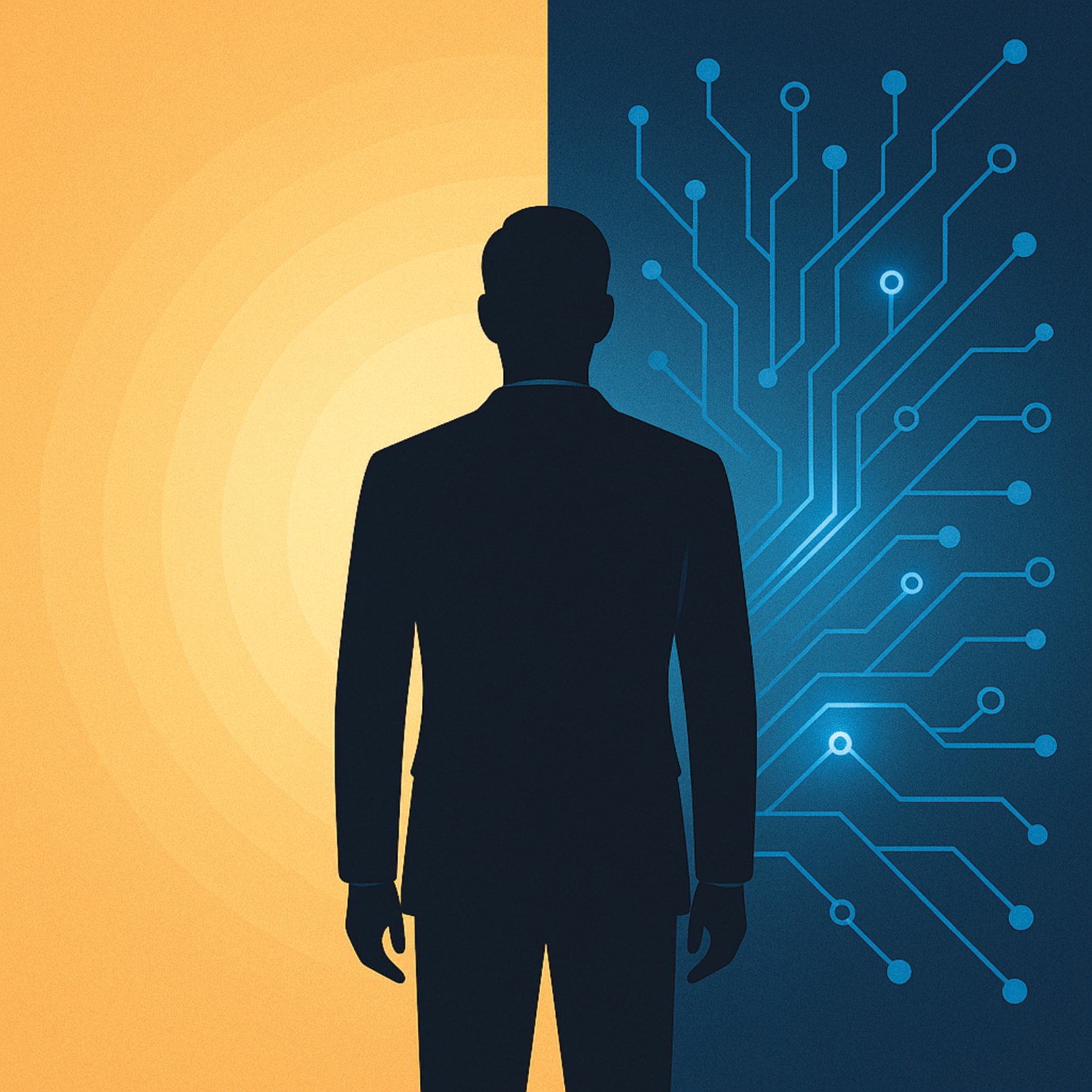 Giữa hai thế giới - công nghệ và con người - lãnh đạo chính là cây cầu giữ lại sự tỉnh thức. copy