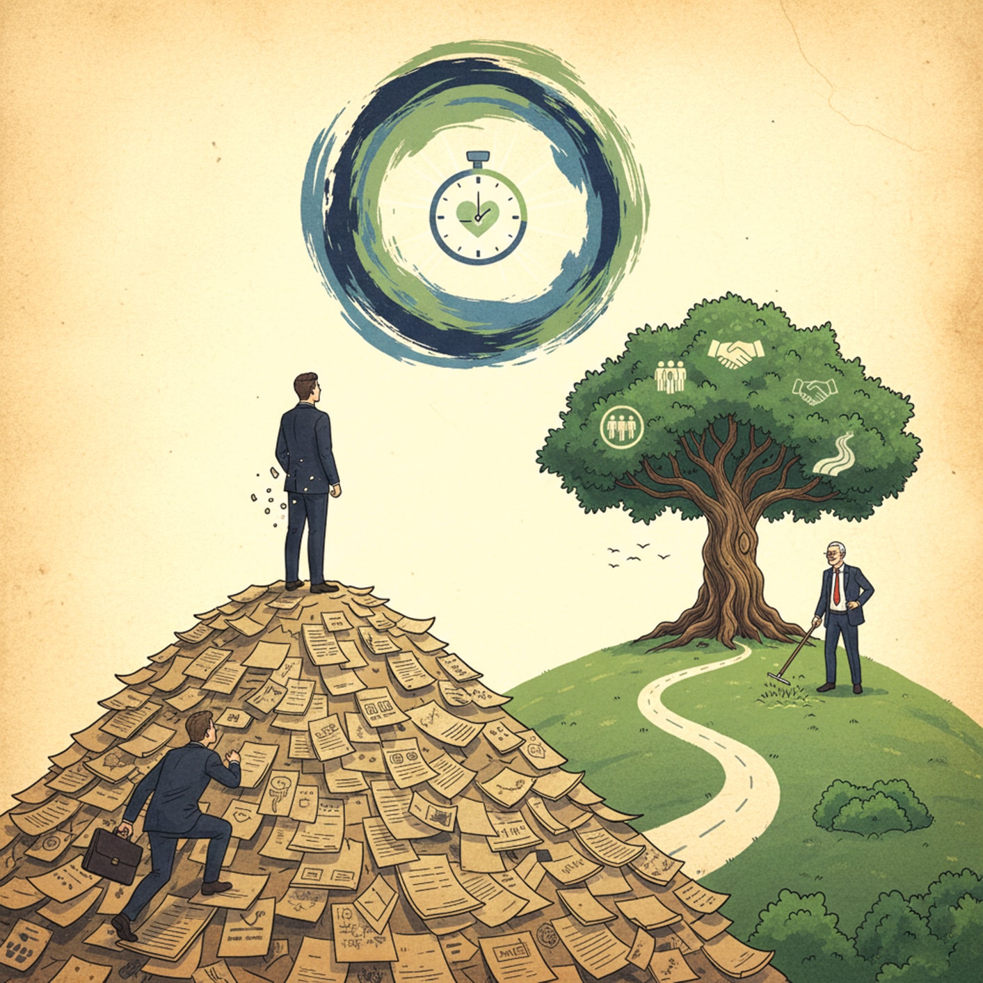 Dấu ấn của người lãnh đạo không chỉ nằm ở việc được nhớ đến, mà ở việc được tiếp nối. Ảnh minh hoạ AI