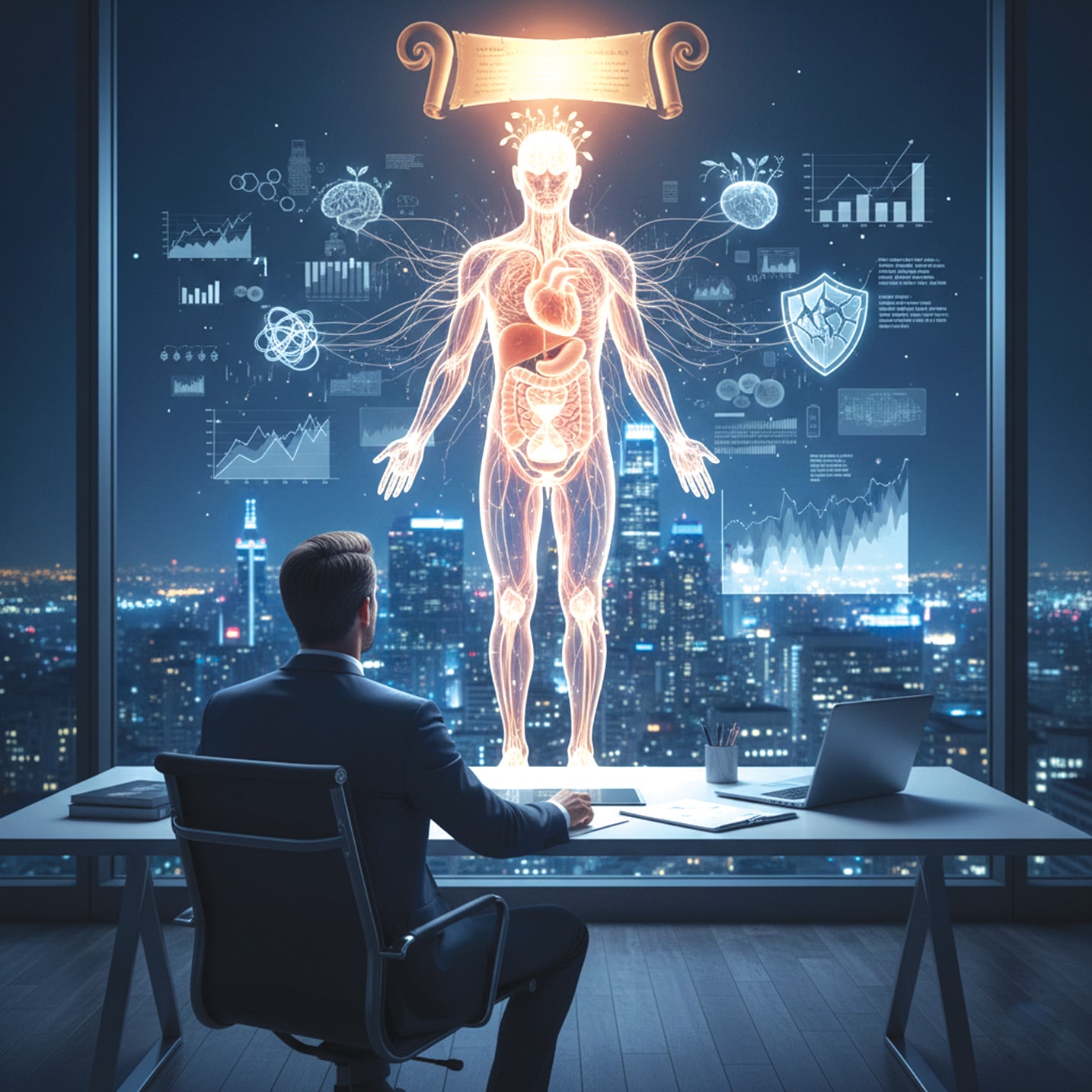 Doanh nhân nhạy bén trong việc đọc thị trường, đọc con người, đọc xu hướng, nhưng lại hoàn toàn mù mờ trước những tín hiệu từ chính cơ thể mình. Ảnh minh hoạ AI