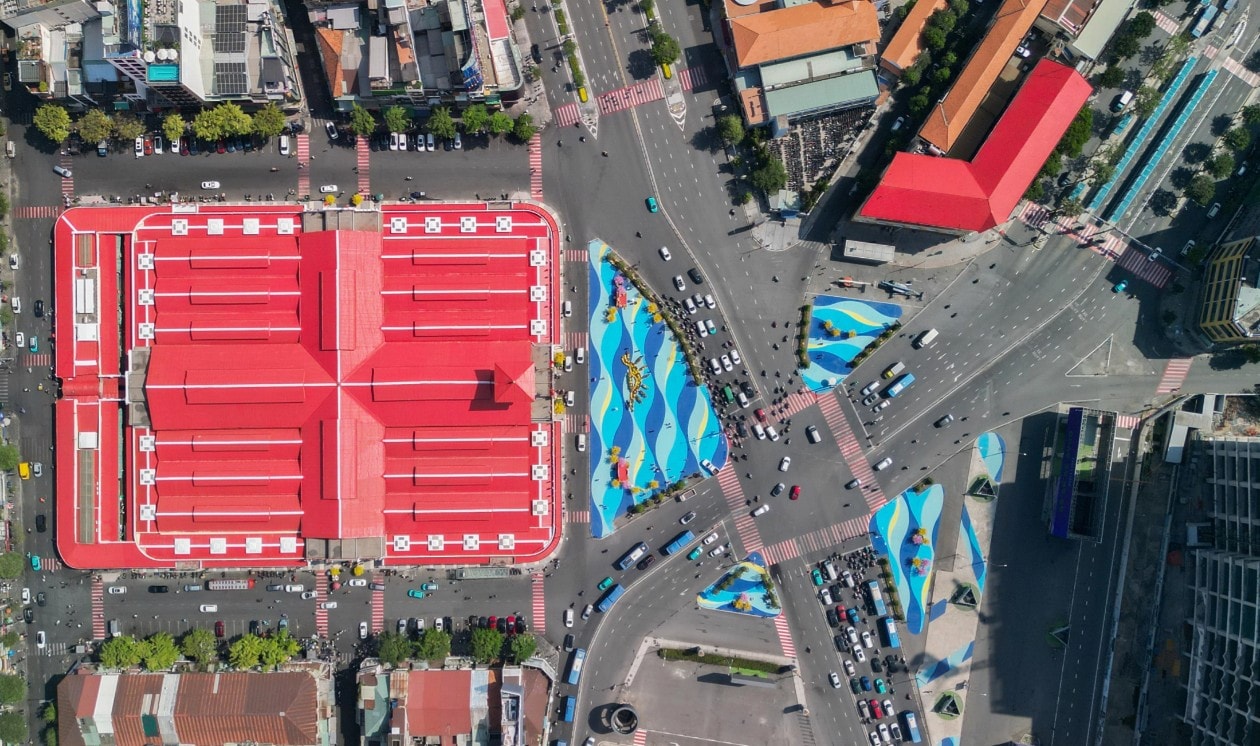 chợ Bến Thành nhìn từ trên cao