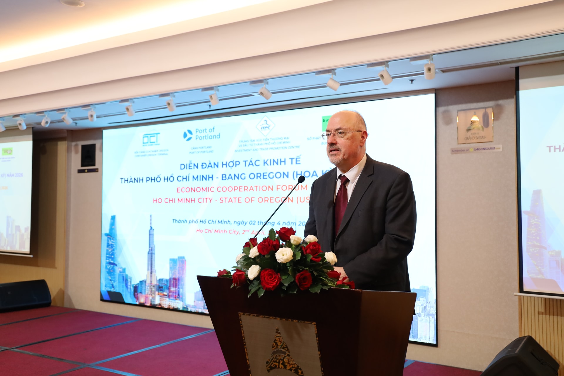 Ông Gregory Harris - Trưởng bộ phận Thương mại, Tổng Lãnh sự quán Mỹ tại TP.HCM cho biết nhiêdoanh nghiệp Oregon đang tìm kiếm cơ hội mở rộng thị trường tại Việt Nam