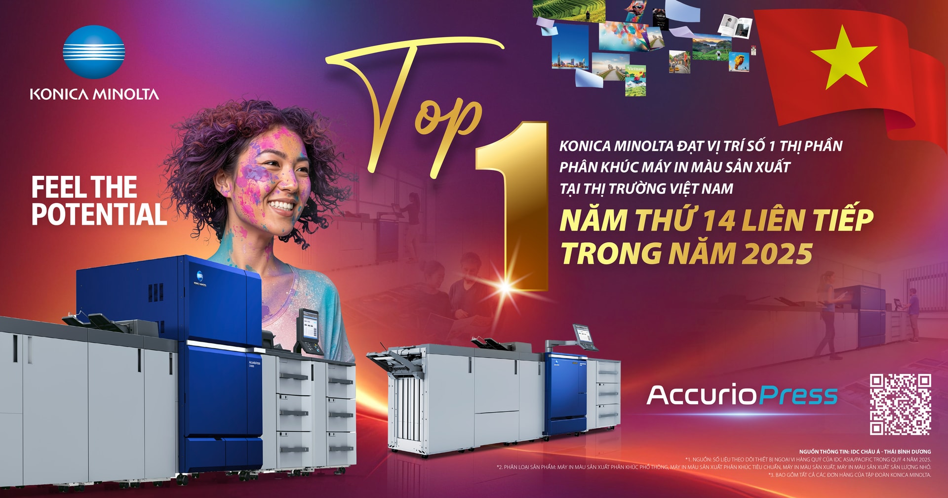 Hình 2. Konica Minolta duy trì vị trí số 1 thị phần máy in màu sản xuất tại Việt Nam 14 năm liên tiếp