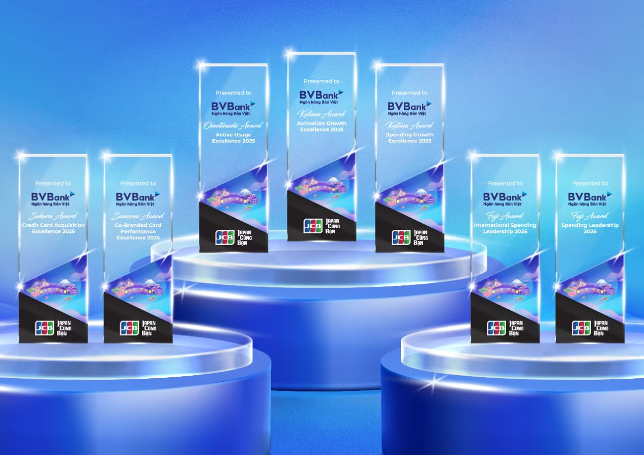 Dẫn đầu phát hành & chi tiêu thẻ JCB - BVBank ghi dấu ấn hoạt động thẻ 2025 với 7 giải thưởng quan trọng - Ảnh 1.