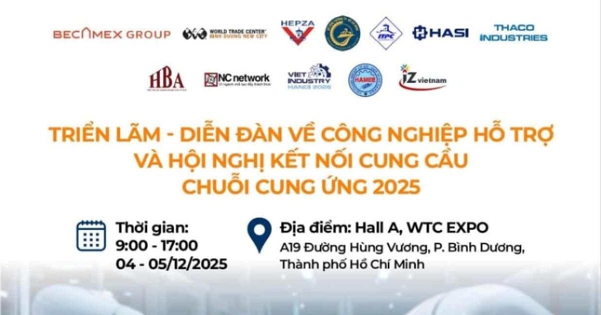Sắp diễn ra Triển lãm - Diễn đàn về Công nghiệp hỗ trợ và Hội nghị Kết nối cung cầu chuỗi cung ứng 2025