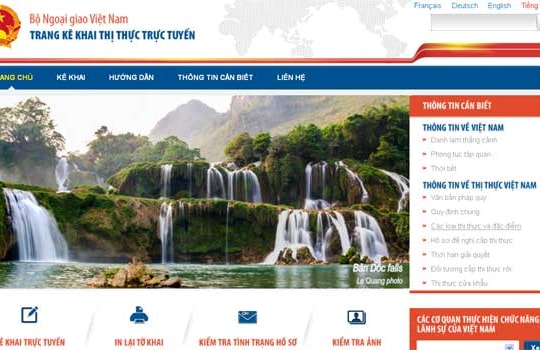 Đăng ký trực tuyến để xin visa vào Việt Nam
