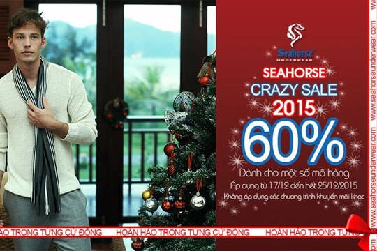Đón Giáng sinh, rinh ưu đãi “khủng” đến 60% từ Seahorse Underwear