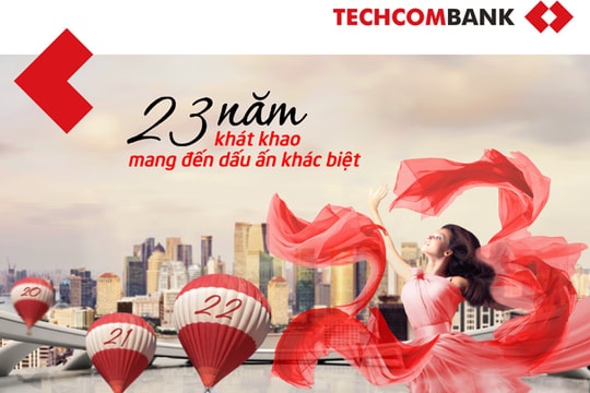 Techcombank ưu đãi kỷ niệm 23 năm thành lập