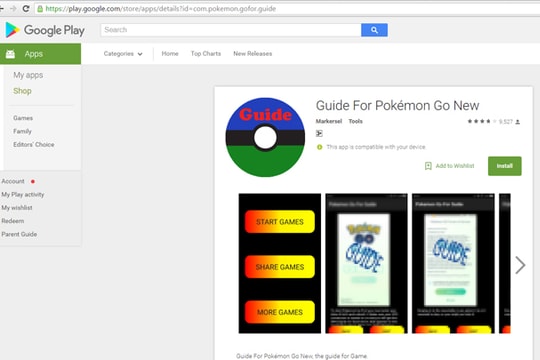 Phát hiện ứng dụng giả dạng Pokemon Go trên Google Play