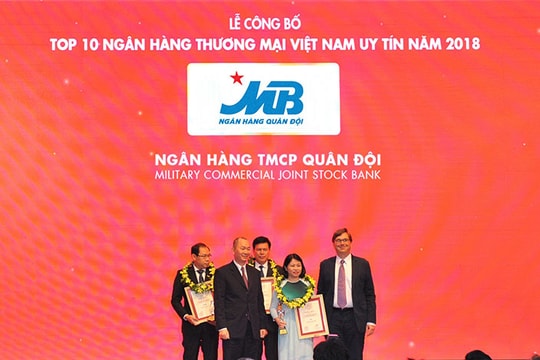 MB thăng hạng trong Top 10 ngân hàng thương mại Việt Nam uy tín 2018
