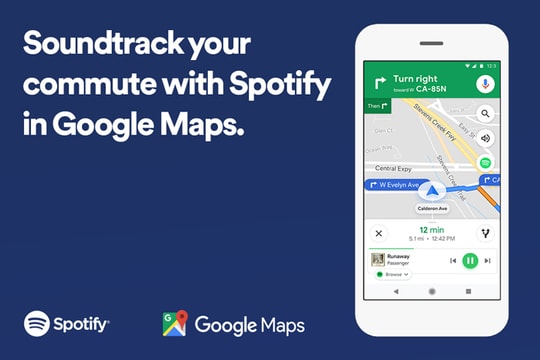 Spotify tích hợp với Google Maps mang âm nhạc đến cho người dùng