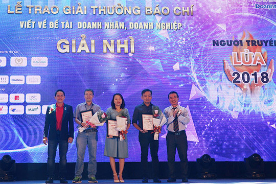 Báo Doanh Nhân Sài Gòn nhận 2 giải báo chí viết về doanh nhân, doanh nghiệp 2018