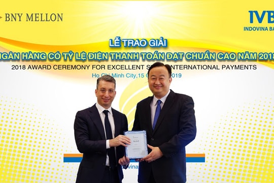 IVB nhận giải thưởng “Ngân hàng có tỷ lệ điện thanh toán đạt chuẩn cao"