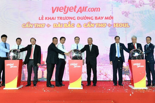 Vietjet khai trương hai đường bay kết nối Cần Thơ với Seoul, Đài Bắc