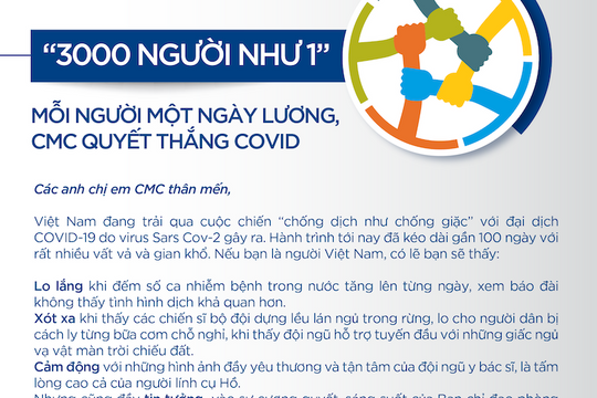 CMC kêu gọi người lao động trích lương chung tay chống dịch Covid-19