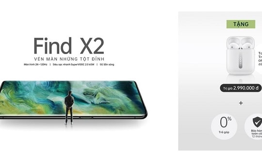 Oppo Find X2 và tai nghe Oppo Enco Free