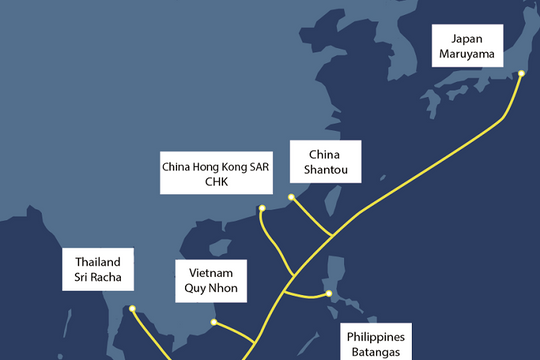Việt Nam kết nối cáp quang biển với Trung Quốc, Nhật Bản, Philippines, Singapore