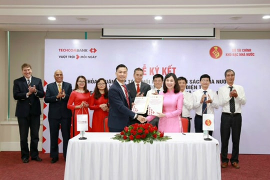 Kho bạc Nhà nước và Techcombank phối hợp thu ngân sách và thanh toán song phương điện tử