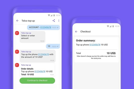 Rakuten Viber ra mắt phương thức thanh toán trong ChatBot
