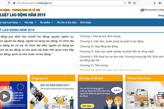 Ra mắt trang thông tin Bộ Luật Lao động 2019