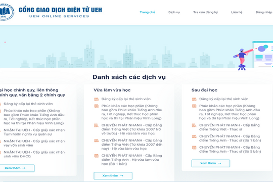 Giao dịch online, giải pháp thời Covid-19 tại UEH