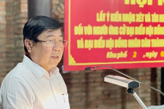 100% cử tri nơi cư trú thống nhất giới thiệu ông Nguyễn Thành Phong ứng cử đại biểu HĐND TP.HCM