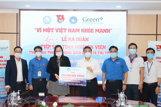 Tiếp sức tình nguyện viên tham gia phòng chống dịch Covid-19