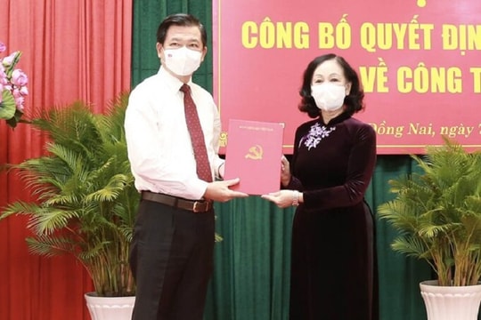 Phó ban Dân vận Trung ương được điều động làm Bí thư Đồng Nai