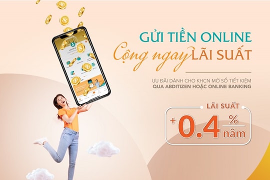 Hưởng thêm lãi suất khi gửi tiết kiệm online tại ABBANK