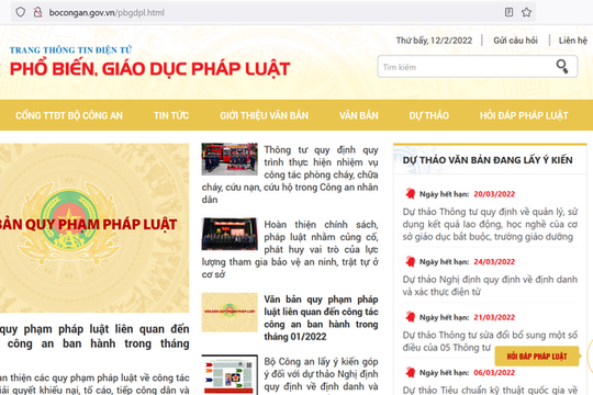 Ra mắt trang thông tin điện tử phổ biến, giáo dục pháp luật