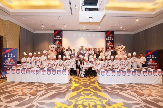 Ba thí sinh đạt giải cuộc thi “Porkstars Challenge - Thăng hạng ẩm thực Việt với thịt heo Mỹ”