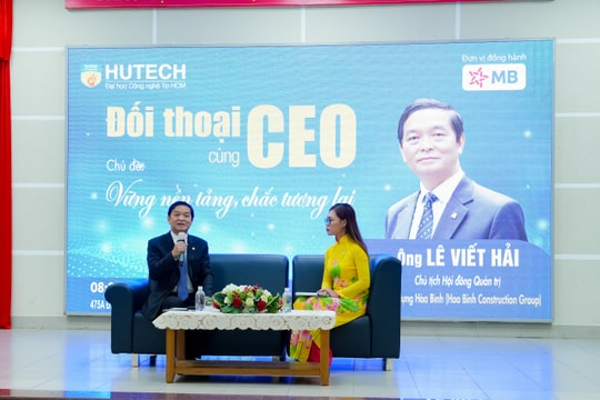 Chủ tịch Tập đoàn Xây dựng Hòa Bình đối thoại cùng sinh viên HUTECH